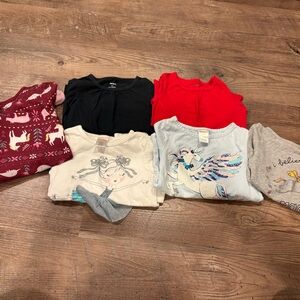 Carter's Kids Long Sleeve Tees - Red, Black, Cream, Gray